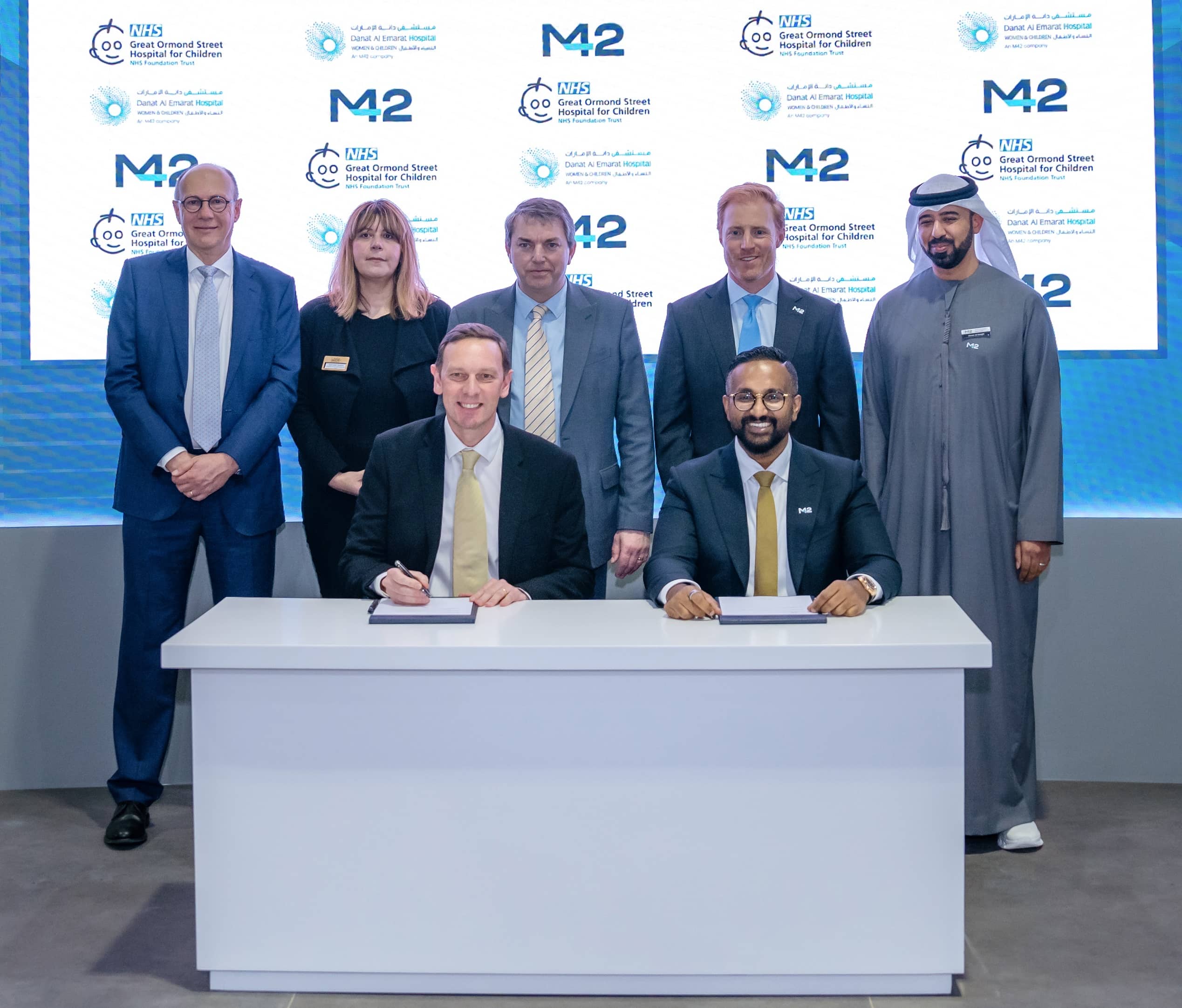Signing ceremony between M42 and Great Ormond Street Hospital representatives
